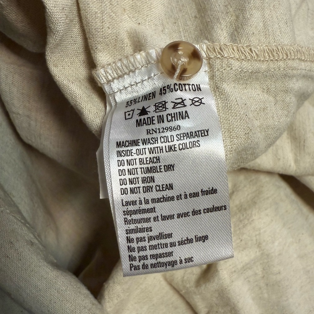 BNWT Rhythm Linen Cotton Shirt Dress Large Oat - Picture 4 of 4